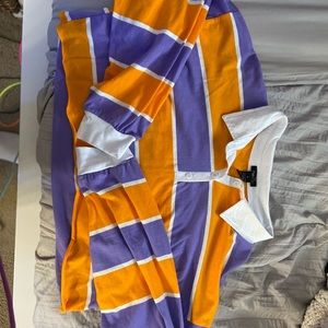 striped and cropped rugby shirt